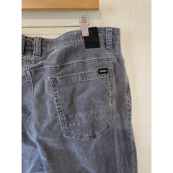 PrAna Men's Sustainer Slim Fit Charcoal Gray Corduroy Straight Leg Pants 36/32 - Picture 3 of 14